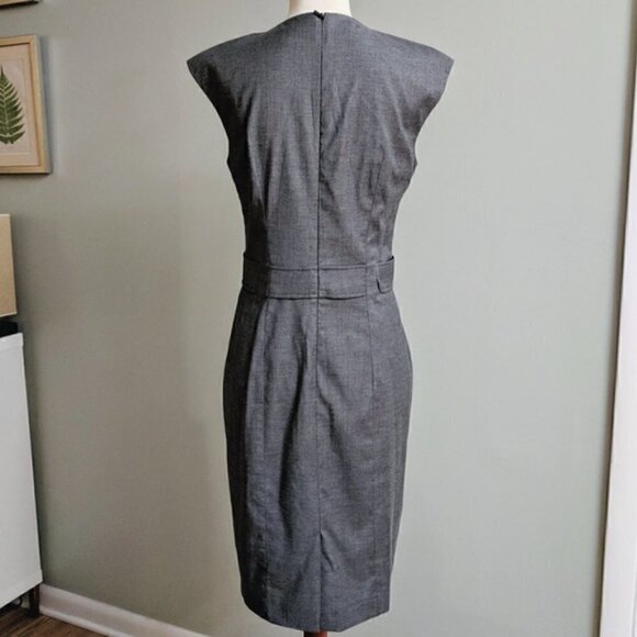 Hugo Boss Gray Denola Wool Blend Sheath Dress Size 12 - Picture 3 of 6